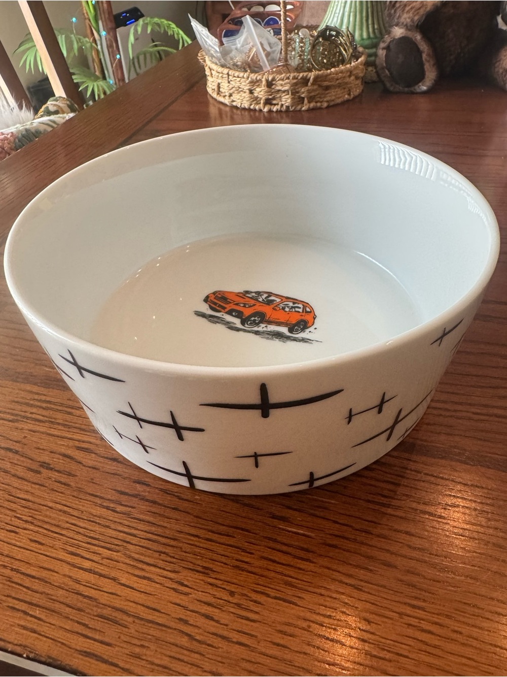 Subaru Loves Pets X Bark Large Dog Food Water Bowl Orange Outback Porcelain